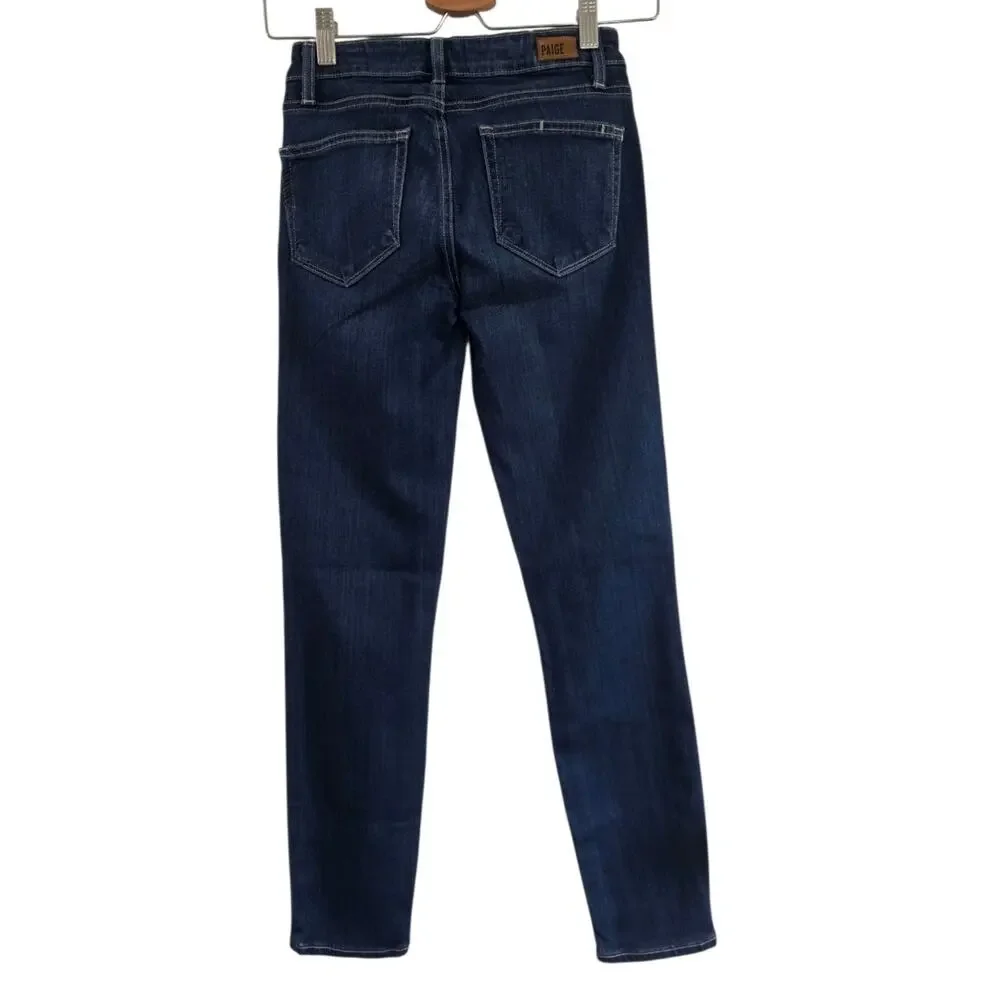 PAIGE Verdugo Crop Skinny Jeans Women's Size 24 Blue Stretch Made in USA